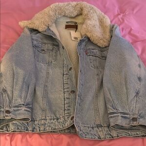 Levi's Light Blue Denim Sherpa Jacket